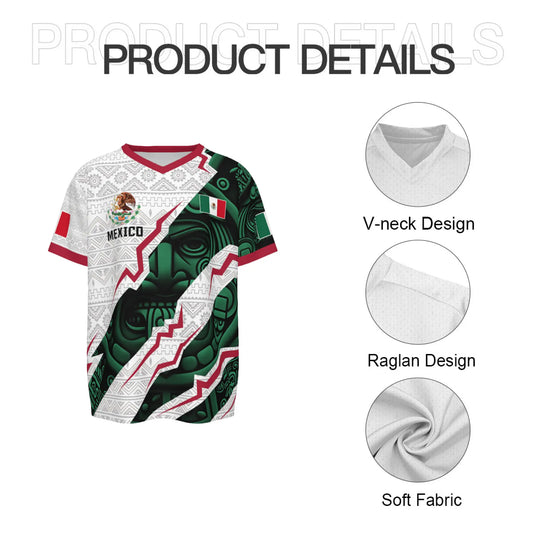 2026 New Mexican Soccer Jersey , Men's Mexico Aztec Calendar Style Jerseys, Soccer Lover Gift, 2026 V-Neck Football Jersey for Player and Fans,summerwins