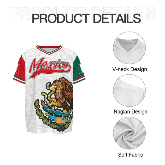 2026 Mexico 3D Soccer Jersey, Eagle Crest Aztec Pattern, Tricolor Fan Shirt, Gift for Soccer Lover and Player, Game Day Outfit