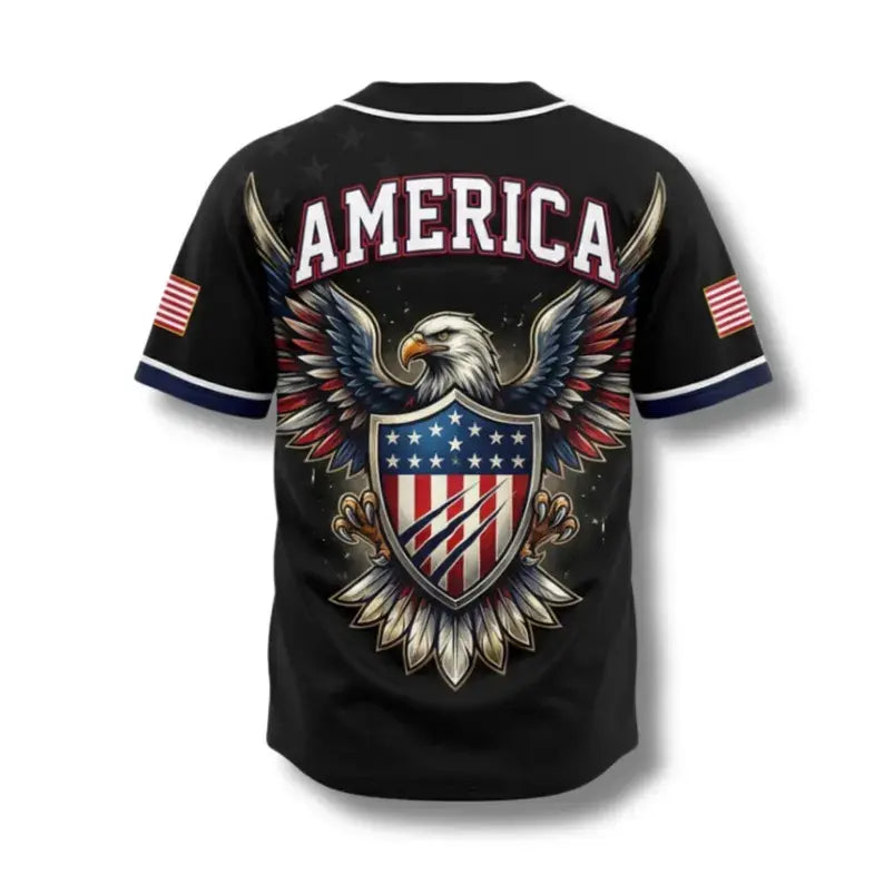 USA Eagle All Over Print Baseball Jersey, Patriotic Button Up Shirt, USA 250 Years Baseball Jersey, 1776–2026 Semiquincentennial Patriotic Jersey,summerwins,father'sdaygifts