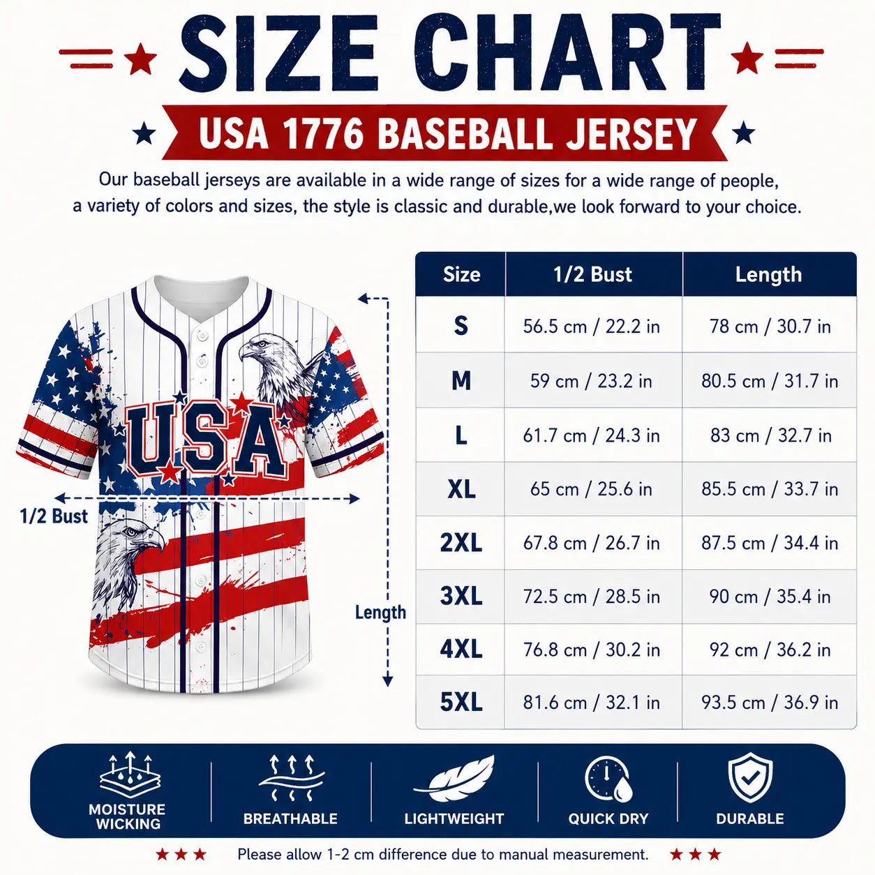 Men's Unisex 250th Anniversary Shirt, 1776-2026 Semiquincentennial Baseball Jersey, Patriotic Statue of Liberty Print, Fourth of July Shirt, Independence Day Outfit,summerwins,father'sdaygifts
