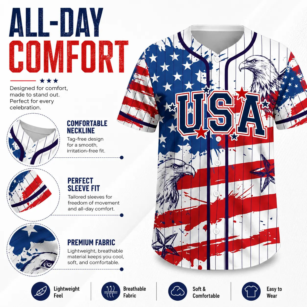 Men's Unisex 250th Anniversary Shirt, 1776-2026 Semiquincentennial Baseball Jersey, Patriotic Statue of Liberty Print, Fourth of July Shirt, Independence Day Outfit,summerwins,father'sdaygifts