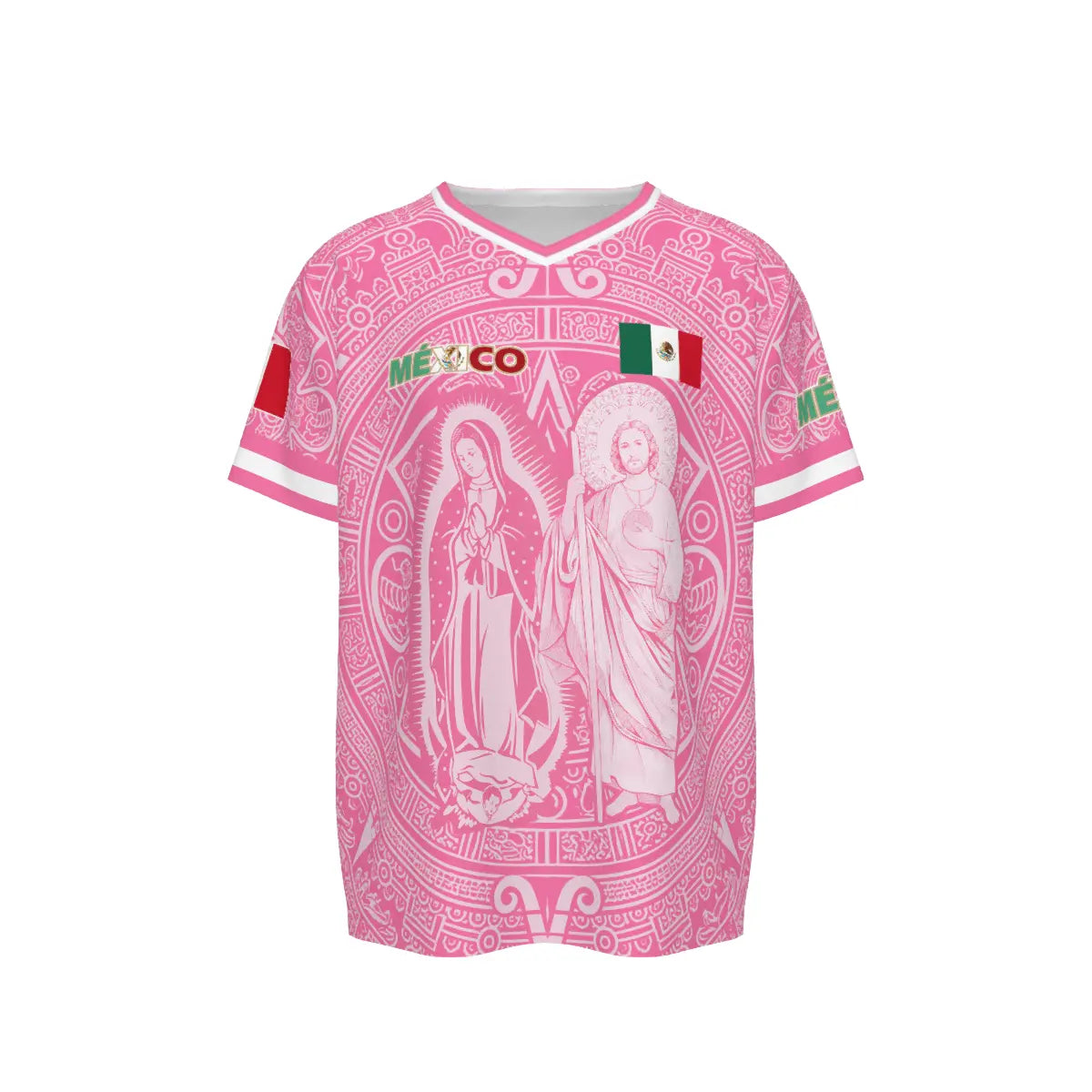 Men's Light Pink Virgencita & San Juditas Mexico 2026 Soccer Jersey, Mens Clothing, 2026 Soccer Fan Shirt, Casual Mexican Culture Sports Jersey, Mexico 2026 Jersey,summerwins