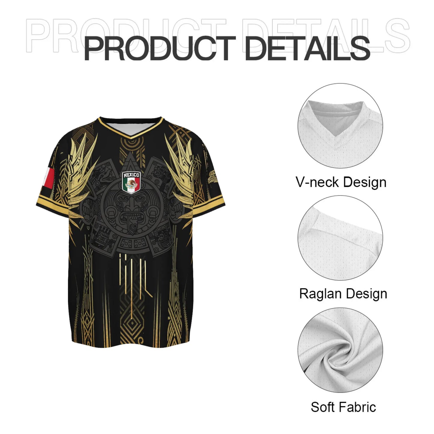 Men's Mexican Aztec Soccer Top, Mexico 2026 Jersey, Jerseys for Soccer, Ideal Gift for Fans & Players, Professional Game Day Outfit
